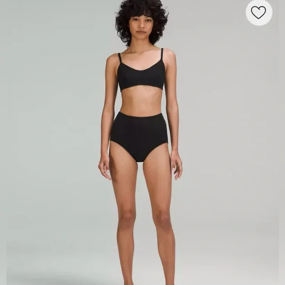 Lululemon high waist black medium bottom diamond bathing suit - Picture 1 of 4